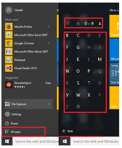 Change your All apps